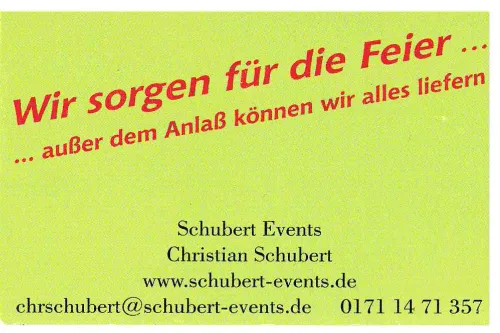 Visitenkarte Schubert Events
